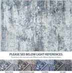 8x10 Area Rugs for Living Room Rug Washable: Abstract Large Rug for Dining Room Bedroom Carpet Non Slip 8 by 10 Indoor Modern Nursery Home Office Blue Grey