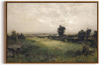 Framed Canvas Wall Art, Meadow with Flowers Painting, Landscape for Living Room, Bedroom, Home, Bathroom Decor, 8x10