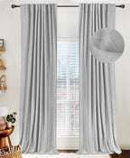 100% Blackout Shield Blackout Curtains for Bedroom 84 Inches Long, Back Tab/Rod Pocket Living Room Drapes, Thermal Insulated Blackout Curtains 2 Panels Set, 50" W x 84" L, Cream