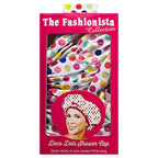 Reusable Bath & Shower Cap Lined, Oversized Waterproof Shower Caps Large Designed for all Hair Lengths with PEVA Lining & Elastic Band Stretch Hem Hair Hat - Fashionista Deco Dots