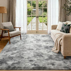 6x9 Ft Large Shag Rugs for Living Room, Tie-Dyed Ultra Soft Fluffy Furry Area Rugs for Bedroom Indoor Floor, Aesthetic Carpet for Kids Home Decor (Dark Grey)