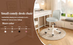 Small Round Rolling Desk Chair Armless Comfy Vanity Computer Chair Height Adjustable Swivel Work Spa Chair