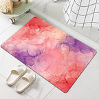Fast Drying Thin Bath Mat Bathtub Mat | Diatomite Bathmat with Absorbent and Non-Slip Surface Easy to Clean | Colorful Marble Texture Bathroom Rug (3x5ft/36x60in/90x150cm, Pink/Medium Purple)