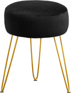 Vanity Stool, Gray Vanity Stools for Makeup Room, Round Ottoman Foot Stool, Velvet Footrest Vanity Chair for Bathroom Vanity, Bedroom, Living Room, Entryway, Offices, 300lbs