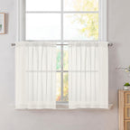 Black Sheer Curtains 84 Inches Long, Light Filtering Rod Pocket Solid Color Window Sheer Curtain Panels, Elegant Curtains & Drapes for Living Room, Bedroom 2 Panels (Black, 42" W x 84" L)