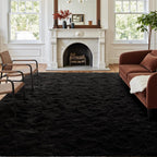 6x9 Ft Large Shag Rugs for Living Room, Tie-Dyed Ultra Soft Fluffy Furry Area Rugs for Bedroom Indoor Floor, Aesthetic Carpet for Kids Home Decor (Dark Grey)