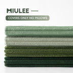 MIULEE Boho Farmhouse Sage Green Throw Pillow Covers 18x18 Inch Set of 4 Mordern Nordic Cushion Covers Soft Corduroy Spring Home Decor for Couch Bed Sofa Living Room Forest Green