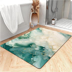 Fast Drying Thin Bath Mat Bathtub Mat | Diatomite Bathmat with Absorbent and Non-Slip Surface Easy to Clean | Colorful Marble Texture Bathroom Rug (3x5ft/36x60in/90x150cm, Pink/Medium Purple)