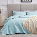 Love's cabin Quilts for Queen Bed Blue Bedspreads - Soft Bed Summer Lightweight Bedspread Comforter - Modern Style Coin Pattern Coverlet for All Season - 3 Pieces (1 Quilt, 2 Pillow Shams)