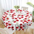 Round Tablecloth, Summer Tablecloths Polyester Waterproof Stain Wrinkle Free, Indoor and Outdoor Table Cover for Kitchen Party Dining Table