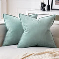 MIULEE Brown Velvet Throw Pillow Covers 20x20 Soft Decorative Solid Square Cushion Cases Pack of 2 Modern Luxury Home Decor for Couch, Sofa, Bedroom