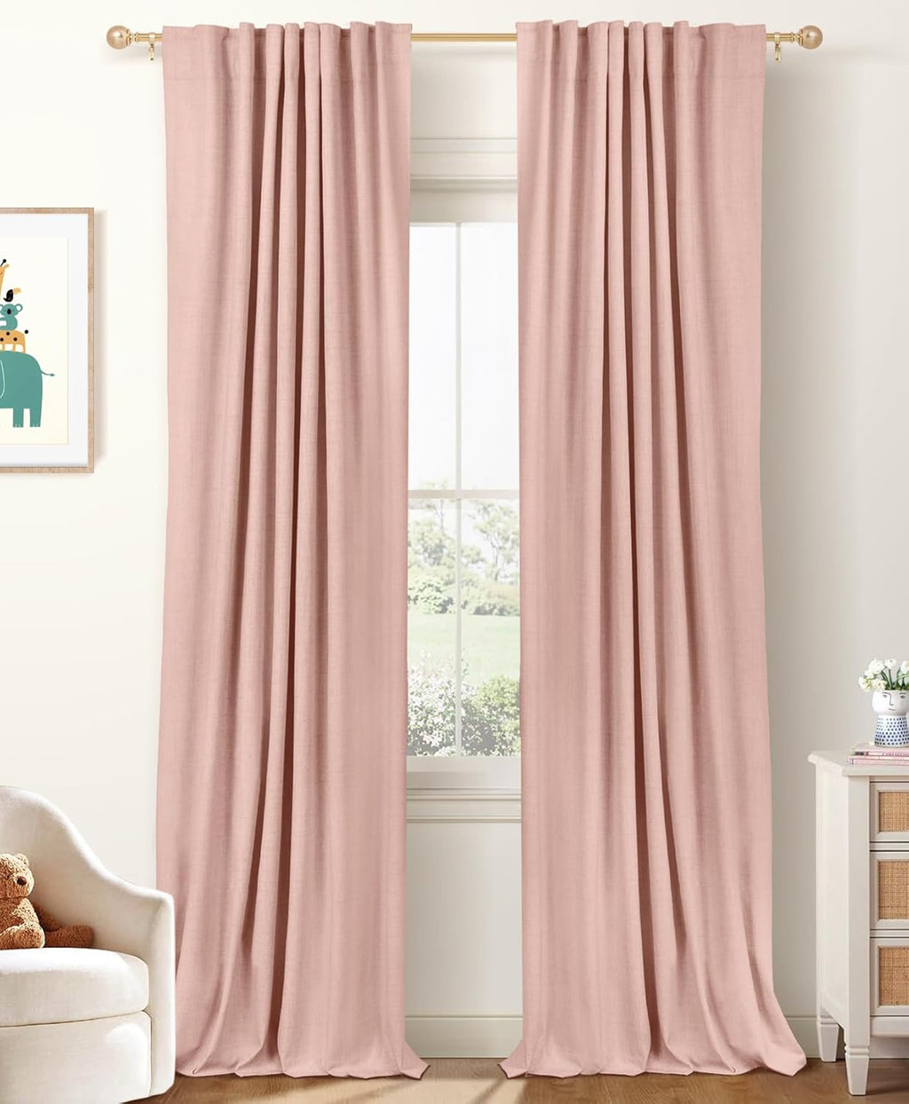 100% Blackout Shield Blackout Curtains for Bedroom 84 Inches Long, Back Tab/Rod Pocket Living Room Drapes, Thermal Insulated Blackout Curtains 2 Panels Set, 50" W x 84" L, Cream