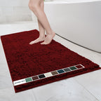 Chenille Bathroom Rugs Quick Dry Microfiber Mats Non Slip Washable, Extra Thick, Soft and Highly Absorbent Bath Mats for Bathroom, Kitchen, and Shower Floor - Grey 36"x60"