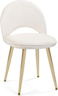 Chair with Adjustable Backrest Makeup Vanity Stool with Back Multifunction Armless Chair for Dressing Home Office Kitchen Dinning Room and Living Room (Velvet White)