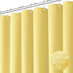 Dynamene Sage Green Shower Curtain - Waffle Textured Heavy Duty Thick Fabric Shower Curtains for Bathroom, 256GSM Luxury Weighted Polyester Cloth Bath Curtain Set with 12 Plastic Hooks，72Wx72H,Green