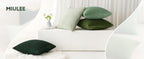 MIULEE Boho Farmhouse Sage Green Throw Pillow Covers 18x18 Inch Set of 4 Mordern Nordic Cushion Covers Soft Corduroy Spring Home Decor for Couch Bed Sofa Living Room Forest Green