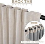 100% Blackout Shield Blackout Curtains for Bedroom 84 Inches Long, Back Tab/Rod Pocket Living Room Drapes, Thermal Insulated Blackout Curtains 2 Panels Set, 50" W x 84" L, Cream