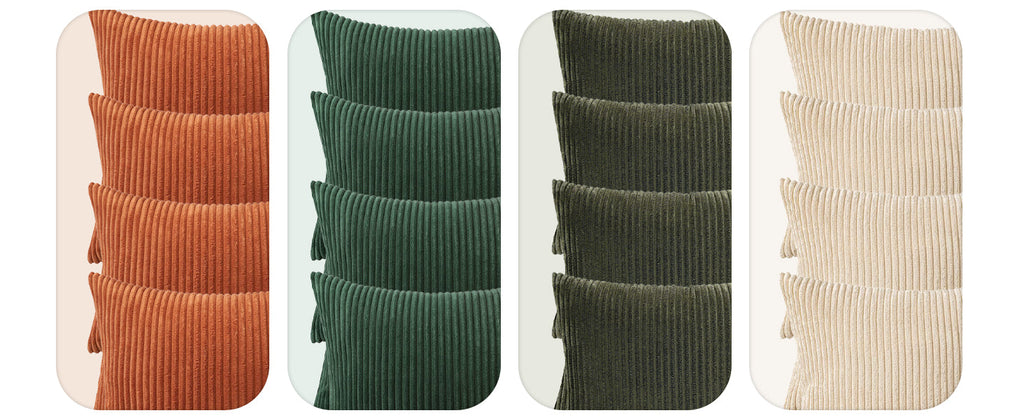 MIULEE Boho Farmhouse Sage Green Throw Pillow Covers 18x18 Inch Set of 4 Mordern Nordic Cushion Covers Soft Corduroy Spring Home Decor for Couch Bed Sofa Living Room Forest Green
