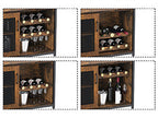 Wine Bar Rack Cabinet with LED Light, Adjustable Shelves Coffee Bar Cabinet with Mesh Door and Baffle Design, 36″ Tall Small Liquor Bar Cabinet for Home, Kitchen, Dinning Room, Rustic Brown