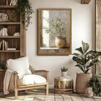 Framed Olive Tree Canvas Wall Art, Neutral Botanical Pictures Wall Decor, Rustic Potted Plant Paintings Prints, Organic Modern Farmhouse Artwork for Living Room Bedroom 8x10 Inch