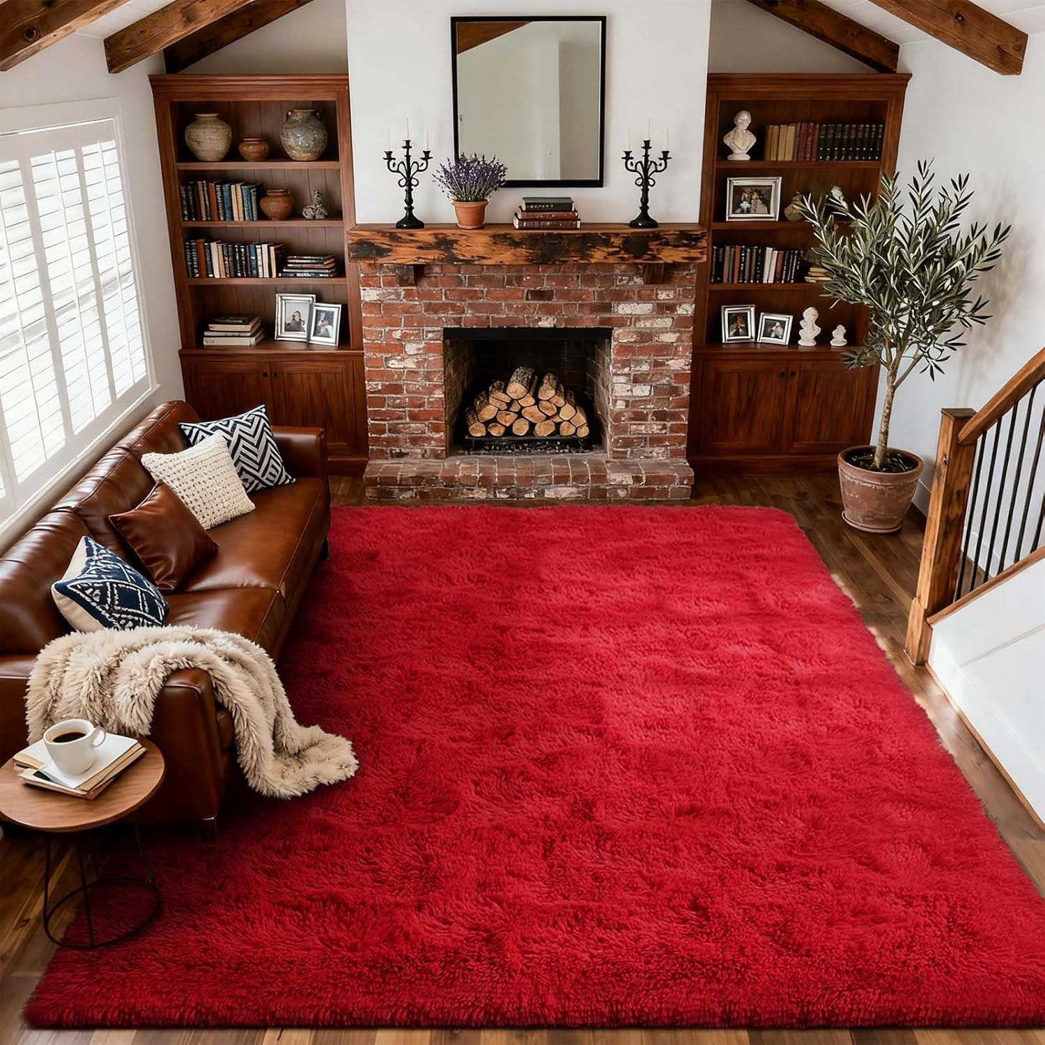 6x9 Ft Large Shag Rugs for Living Room, Tie-Dyed Ultra Soft Fluffy Furry Area Rugs for Bedroom Indoor Floor, Aesthetic Carpet for Kids Home Decor (Dark Grey)