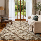 6x9 Ft Large Shag Rugs for Living Room, Tie-Dyed Ultra Soft Fluffy Furry Area Rugs for Bedroom Indoor Floor, Aesthetic Carpet for Kids Home Decor (Dark Grey)