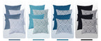 HPUK Decorative Throw Pillow Covers Set of 4 Square Couch Pillows Linen Cushion Cover for Couch Sofa Living Room, 18"x18" inches, Blue