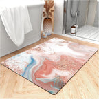Fast Drying Thin Bath Mat Bathtub Mat | Diatomite Bathmat with Absorbent and Non-Slip Surface Easy to Clean | Colorful Marble Texture Bathroom Rug (3x5ft/36x60in/90x150cm, Pink/Medium Purple)