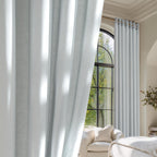 Natural Linen Curtains 84 inch Long 2 Panels Set, Grommet Top Thick Linen Burlap Semi Sheer Vertical Drapes Privacy Assured with Light Filtering for Bedroom/Living Room, W55 x L84