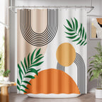 Shower Curtain, Cloth Ombre Black Shower Curtain Set with 12 Hooks, Washable Fabric Black and White Shower Curtain, Rustic Farmhouse Bathroom Shower Curtain, 72x72 Inches