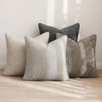 MIULEE Pack of 4 Couch Throw Pillow Covers 18x18 Inch Neutral Soft Decorative Chenille Pillow Covers Farmhouse Boho Cushion Covers for Mid Century Modern Spring Home Decor Sofa Bedroom Living Room