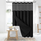 Dynamene Sage Green Shower Curtain - Waffle Textured Heavy Duty Thick Fabric Shower Curtains for Bathroom, 256GSM Luxury Weighted Polyester Cloth Bath Curtain Set with 12 Plastic Hooks，72Wx72H,Green