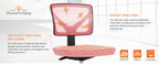 Small Desk Chair, Ergonomic Low-Back Mesh Rolling Work Swivel Chairs with Wheels, Armless Comfortable Seat Lumbar Support for Home, Bedroom, Study, Student, Adults,Classic Pink
