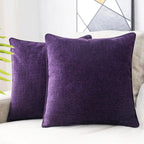 HPUK Decorative Throw Pillow Covers Set of 4 Square Couch Pillows Linen Cushion Cover for Couch Sofa Living Room, 18"x18" inches, Blue