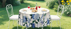 Round Tablecloth, Summer Tablecloths Polyester Waterproof Stain Wrinkle Free, Indoor and Outdoor Table Cover for Kitchen Party Dining Table