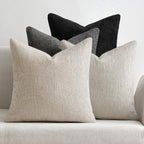 Pack of 4 Couch Throw Pillow Covers 18x18 Inch Neutral Soft Decorative Chenille Pillow Covers Farmhouse Boho Cushion Covers for Mid Century Modern Spring Home Decor Sofa Bedroom Living Room