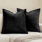 MIULEE Brown Velvet Throw Pillow Covers 20x20 Soft Decorative Solid Square Cushion Cases Pack of 2 Modern Luxury Home Decor for Couch, Sofa, Bedroom