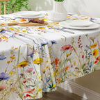 Spring Tablecloth 60x84 Inch for Rectangle Tables - Blooming Flower Spring Decorations for Home - Water Resistant Flower Table Cloth for Party,Table