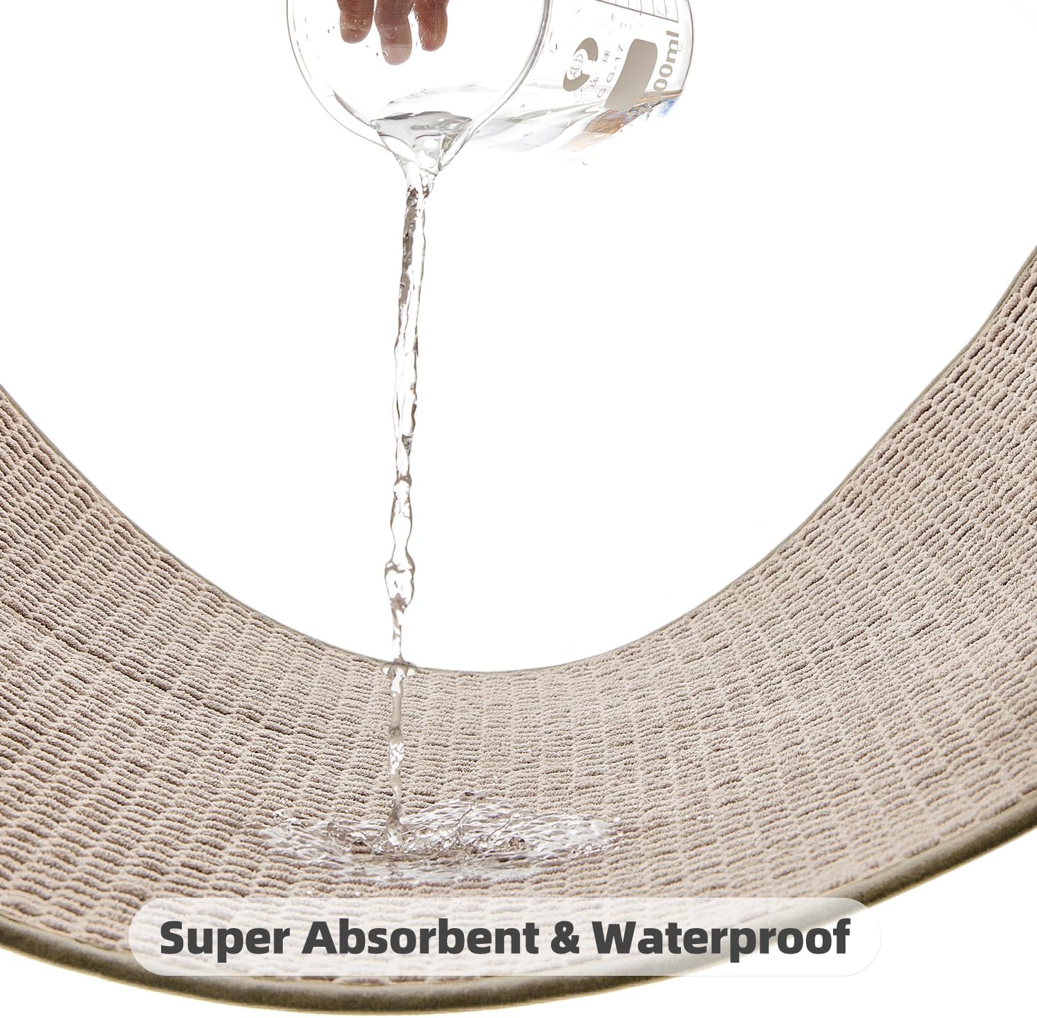 Large Bathroom Rugs Non Slip Washable Bath Rugs Super Absorbent Bathroom Rug Thin Quick Dry Low Pile Bath Mats, Beige 36"x60"