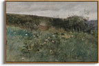Framed Canvas Wall Art, Meadow with Flowers Painting, Landscape for Living Room, Bedroom, Home, Bathroom Decor, 8x10