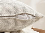 Pack of 4 Couch Throw Pillow Covers 18x18 Inch Neutral Soft Decorative Chenille Pillow Covers Farmhouse Boho Cushion Covers for Mid Century Modern Spring Home Decor Sofa Bedroom Living Room