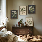 Framed Vintage Botanical Wall Art Bedroom, 4 Piece Rustic Farmhouse Floral Canvas Prints Artwork, Neutral Flower Butterfly Pictures for Modern Farmhouse Living Room Kitchen Bathroom Wall Decor, 11x14