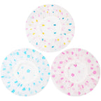 Shower Caps, 3 Pcs Plastic Reusable Shower Caps Elastic Band Bath Caps for Women Ladies Spa Salon