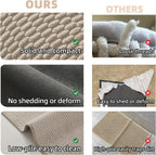Large Bathroom Rugs Non Slip Washable Bath Rugs Super Absorbent Bathroom Rug Thin Quick Dry Low Pile Bath Mats, Beige 36"x60"