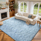 6x9 Ft Large Shag Rugs for Living Room, Tie-Dyed Ultra Soft Fluffy Furry Area Rugs for Bedroom Indoor Floor, Aesthetic Carpet for Kids Home Decor (Dark Grey)