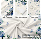 Round Tablecloth, Summer Tablecloths Polyester Waterproof Stain Wrinkle Free, Indoor and Outdoor Table Cover for Kitchen Party Dining Table
