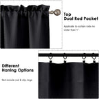 Black Curtains 63 Inch Length 2 Panels Set for Living Room Bedroom, Light Filtering Faux Linen Textured Soft Window Curtain, Airy Soft Rod Pocket cortinas para cuarto, 40Wx63L Inches, 2 Pcs