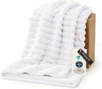 Bedsure GentleSoft Blankets Queen Size for Bed - Cozy Soft Sofa Couch Cover Blankets for Women, Cute Large Bedding Fleece Throws for Girls, Off White, 90x90 Inches