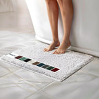 Chenille Bathroom Rugs Quick Dry Microfiber Mats Non Slip Washable, Extra Thick, Soft and Highly Absorbent Bath Mats for Bathroom, Kitchen, and Shower Floor - Grey 36"x60"