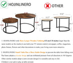 HOJINLINERO Round Coffee Table,Nesting Coffee Table Set of 2,Center Tables for Living Room,Office, Home Small Space,Stacking Side Tables,Sturdy and Easy Assembly,Wood Desktop,Brown,Large